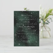 Invitation Bachelorette nuptiale des étoiles d'argent vert pr (Debout devant)