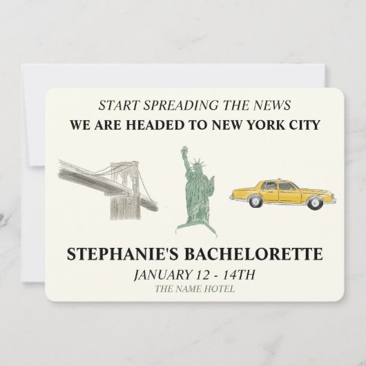 Invitation Bachelorette NYC (Devant)