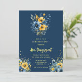 Invitation Bachelorette or bleu bleu bleu jaune de la marine (Debout devant)