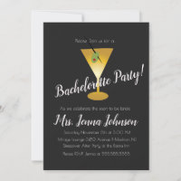 Bachelorette Parti Martini Verre Faux Or