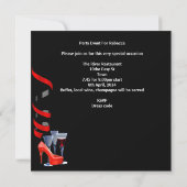 Invitation Bachelorette Parties Rouge Chaussure Hi Heels Vin (Dos)