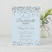 Invitation Bachelorette Parties scintillant Argent Confetti I (Debout devant)