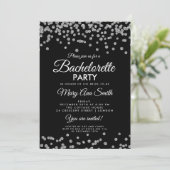 Invitation Bachelorette Parties scintillant Argent Confetti N (Debout devant)
