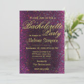 Invitation Bachelorette | Parties scintillant rose chaud (Debout devant)
