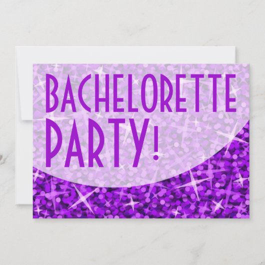 Invitation "Bachelorette Party" à la courbe violet (Devant)