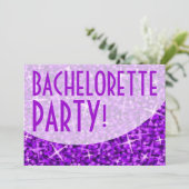 Invitation "Bachelorette Party" à la courbe violet (Debout devant)
