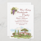 Invitation Bachelorette Party à l'invitation de vignoble (Devant / Derrière)
