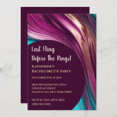 Invitation Bachelorette Party-Abstrait-Magenta Turquoise Gold (Devant / Derrière)