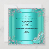Invitation Bachelorette Party Aqua Turquoise Blue Turquoise C (Dos)