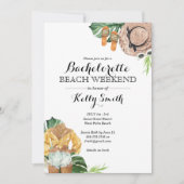 Invitation Bachelorette Party Beach Week-end 4 Jour Itinérair (Devant)