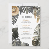 Invitation Bachelorette Party Beach Week-end Itinéraire (Dos)