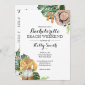 Invitation Bachelorette Party Beach Week-end Itinéraire (Devant / Derrière)