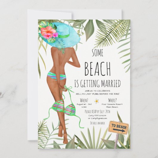 Invitation Bachelorette Party Beach Week-end Itinéraire Invit (Devant)