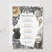 Invitation Bachelorette Party Beach Week-end Itinéraire Invit (Dos)