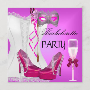 Invitation Bachelorette Party Blanc Corse Rose Chaussures Mas