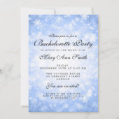 Invitation Bachelorette Party Blue Winter Wonderland (Devant)