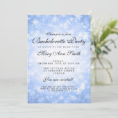 Invitation Bachelorette Party Blue Winter Wonderland (Debout devant)