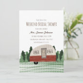 Invitation Bachelorette Party Camper Mountains Week-end (Debout devant)