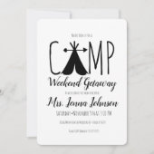 Invitation Bachelorette Party Camping Week-end Tente (Devant)