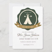 Invitation Bachelorette Party Camping Week-end Tente Badge (Devant)