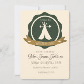 Invitation Bachelorette Party Camping Week-end Tente Badge (Devant)