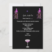 Invitation Bachelorette Party Champagne en bâton rose (Dos)