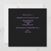 Invitation Bachelorette Party Champagne violet Verre noir (Dos)