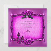 Invitation Bachelorette Party Chaussures Léopard Noir Rose Ch (Dos)