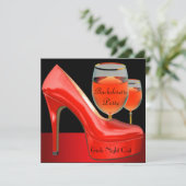 Invitation Bachelorette Party Chaussures rouges Hi Talons Vin (Debout devant)