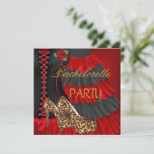 Invitation Bachelorette Party Corset Black Red Robe Chaussure (Debout devant)