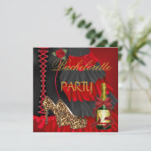 Invitation Bachelorette Party Corset Black Red Robe Chaussure (Debout devant)