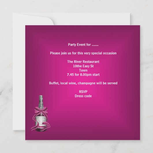 Invitation Bachelorette Party Corset Zebra Chaussures roses n (Dos)