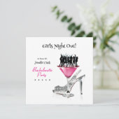 Invitation Bachelorette Party Danser sur Martini Glass Invita (Debout devant)