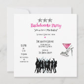 Invitation Bachelorette Party Danser sur Martini Glass Invita (Dos)