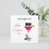 Invitation Bachelorette Party Danser sur Martini verre (Debout devant)