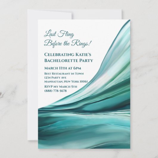 Invitation Bachelorette Party-Emerald Green- (Devant)
