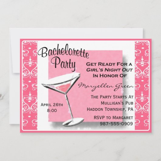 Invitation Bachelorette Party-Facile à Customiser! (Devant)