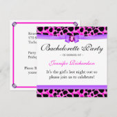 Invitation Bachelorette Party Funky Diva Leopard rose (Devant / Derrière)
