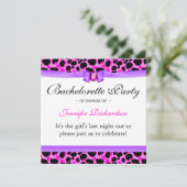 Invitation Bachelorette Party Funky Diva Leopard rose (Debout devant)