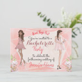 Invitation Bachelorette Party Glamourous Girls Peach Tones (Debout devant)