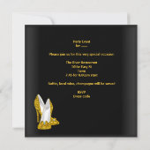 Invitation Bachelorette Party Gold Black Corset Zebra Chaussu (Dos)