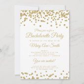 Invitation Bachelorette Party Gold Faux Parties scintillant C (Devant)