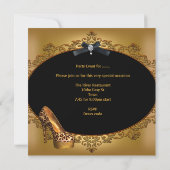Invitation Bachelorette Party Gold Leopard Black Chaussures 2 (Dos)