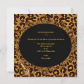 Invitation Bachelorette Party Gold Leopard Black Chaussures 5 (Dos)