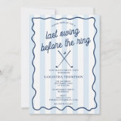Invitation Bachelorette Party Golf Bach Retro Stripes (Devant)