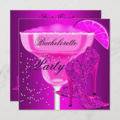 Invitation Bachelorette Party Hot rose violet Chaussures (Devant / Derrière)