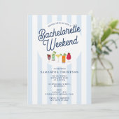 Invitation Bachelorette Party Itinerary Bach Weekend Retro (Debout devant)