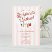 Invitation Bachelorette Party Itinerary Bach Weekend Retro (Debout devant)