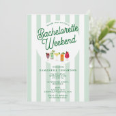Invitation Bachelorette Party Itinerary Bach Weekend Retro (Debout devant)