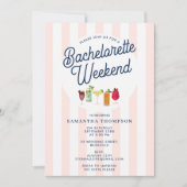Invitation Bachelorette Party Itinerary Bach Weekend Retro (Devant)
